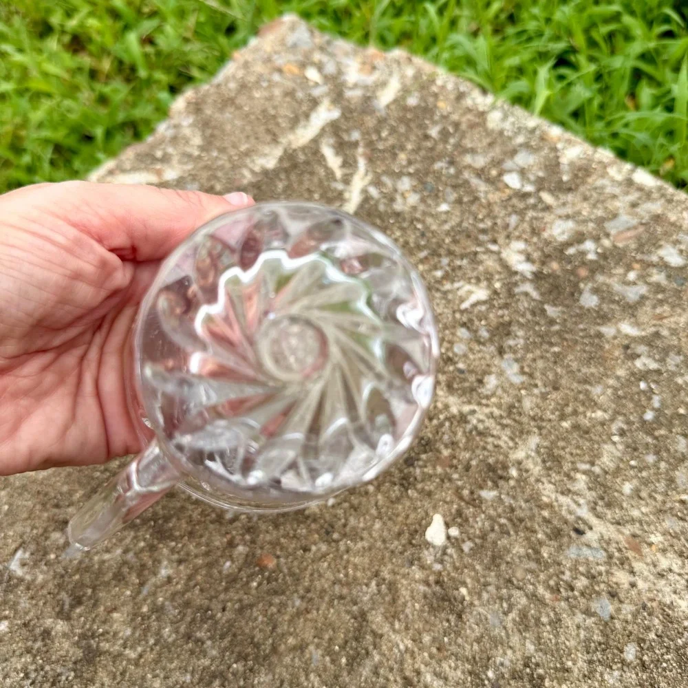 Kristal Zajecar Yugoslavia 24% Lead Crystal Pinwheel Star Pitcher Creamer 4 inch